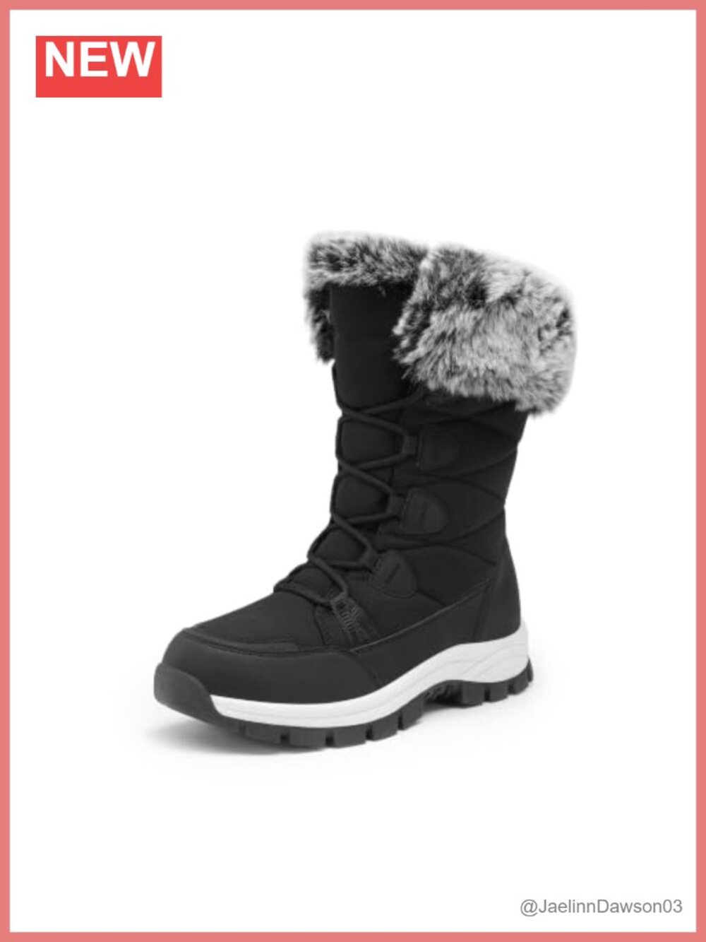 Water-Resistant Snow Boots 3M Thinsulate Faux Fur Ankle Winter Boots